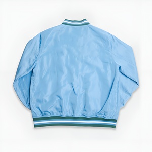 Trending Fashion Customer Demanded Genuine Leather Wool Silk Unisex Varsity Lettermen <b>Jackets</b> Covered Button Closure Front - Product Image 2