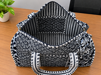 Sac de voyage Le Souvenirs de luxe décontracté noir et blanc à motif spirale, grande capacité, fermeture éclair, écologique