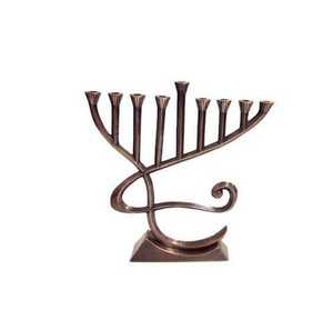 Menorá para Templo Judío, para Villas, Sinagoga, Decoración de Mesa, Portavelas de Hanukkah en Dorado - Product Image 5