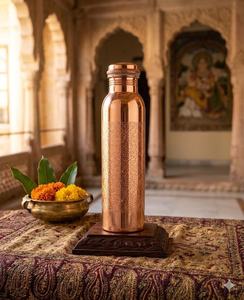 Engraved Pure Copper Water Bottle Handmade <b>Decorative</b> Ayurvedic Drinking Bottle Premium Copper Flask - Product Image 4
