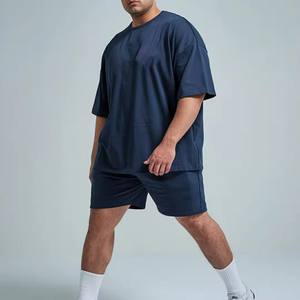 Conjunto de Verano de Dos Piezas para Hombre, Tejido de Punto con Estampado Acid Wash de Alta Calidad, Holgado, Casual, Deportivo, de Secado Rápido y de Alta Gama - Product Image 1