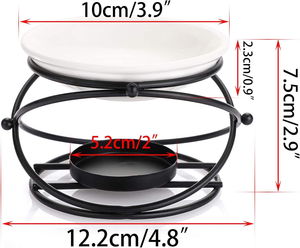 European Metal Oil Burner Wax Warmer Delicate Romantic Ceramic <b>Tealight</b> Candle Holder Oil Burner - Product Image 3