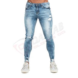 Street-Wear Moda profesional Hombres Mujeres Jeans Slim-Fit Bottom Ripped-Stretch Denim Summer Washed Pants Pantalón - Product Image 1