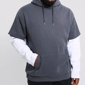 Sweat à capuche double couche délavé à l'acide pour homme, style streetwear vintage, épais, décontracté, fournisseur OEM - Product Image 2