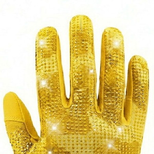Premium Golden Rhinestone Sticky Grip American Football <b>Gloves</b> with Breathable Mesh & Adjustable Wrist Strap - Product Image 3