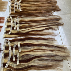 Prix de gros d'usine Double Drawn Vietnamien Raw Virgin naturel Remy sans couture Clip en 100% Extensions de cheveux humains cuticule - Product Image 4