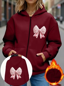 Custom Print <b>Cropped</b> <b>Zip</b> <b>Up</b> Women's Hoodies Wholesale Blank Sweatshirts - Product Image 3