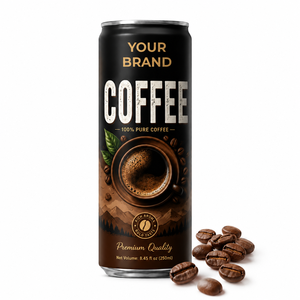 Your Brand <b>Coffee</b> 250ml Premium Quality 100% Pure Sterilized Ready to Drink Tinned <b>Can</b> - Product Image 1