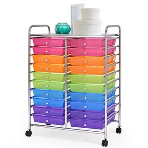 Carrito de Almacenamiento Rodante con 20 Cajones, Organizador de Plástico para Estudio con Ruedas - Product Image 1