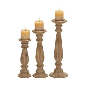 Porte-bougie cylindrique en bois artisanal, élégant et rustique, décoration d'intérieur, centre de table pour salle à manger, salon, occasions festives - Product Image 2