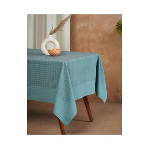 Nappe de table multifonctionnelle bleu beige brodée numérique imperméable jetable en gros mode 100% coton OEM personnalisée élégante - Product Image 3