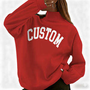 Venta al por mayor 2026: Camisetas de cuello simulado extragrandes para mujer, 100% algodón, estilo holgado y suelto, con impresión de logotipo personalizado, OEM, MOQ bajo y precio económico. - Product Image 6