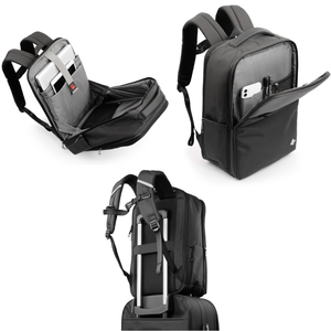 Minimalist Nylon Laptop <b>Backpack</b> with Water Resistance Zipper Closure Unisex 20-39L Capacity Shoulder <b>Straps</b> Softback Design - Product Image 5