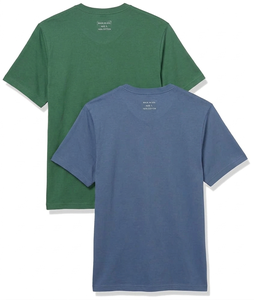 เสื้อยืดผู้ชายสีเขียวน้ำเงินเรียบง่าย ผ้าฝ้าย แขนสั้น สไตล์ลำลอง เบสิค นุ่ม ระบายอากาศดี แฟชั่นฤดูร้อน ขายส่ง - Product Image 2