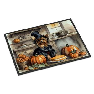 Yorkie automne cuisine citrouilles paillasson antidérapant lavable faible pile 24H X 36W intérieur extérieur entrée tapis ensemble pour porte d'entrée - Product Image 1