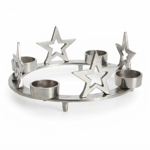 Portavelas de Plata al por Mayor, Soporte para Velas de Té, Centro de Mesa Navideño de 5 Copas, Decoración Rústica para el Hogar, Regalos para Festividades - Product Image 1