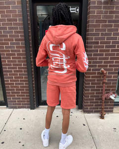 Conjunto de pantalones cortos y sudadera con capucha y cremallera de verano para hombre personalizado OEM conjunto de 2 pantalones cortos sueltos informales de alta calidad conjunto de chándales cortos unisex - Product Image 6