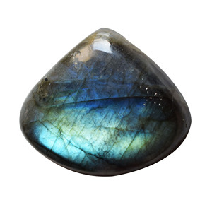 Wholesale Natural Labradorite Cabochon <b>Triangle</b> Cut Shape Blue Polished Loose Gemstone Semi-Precious Gemstone For Jewelry Making - Product Image 1