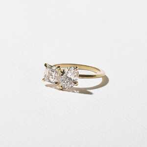 แหวนหมั้น Toi Et Moi ทองคำแท้ 14K 18K รูปไข่ทรง Asscher ประดับเพชรเพาะเลี้ยงสองเม็ด ดีไซน์หรูหราทันสมัยสำหรับเจ้าสาว - Product Image 6