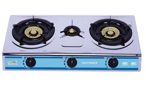 Cuisinière à gaz double brûleur en acier inoxydable, allumage piézoélectrique, chauffage rapide, économe en énergie, sûre, pour usage domestique et hôtelier - Product Image 3