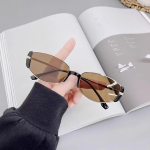 Sunglasses Modern Retro <b>Square</b> <b>Frame</b> Metal UV400 Protection Half Rim Flattering Faces Trendy Sultry Beauties Luxury-Feel - Product Image 3