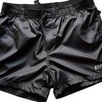 Noir 100% Nylon Pluie Randonnée Shorts Hommes Poids Léger Workout Wear Coupe-Vent Shorts Hommes Hommes Formation Coupe-Vent Shorts