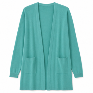 Women Long Sleeve Soft Cardigan Sweater V Neck Shape Cover Up with Pocket for Casual Wear | OEM ODM Manufacturer Bangladesh - Product Image 3