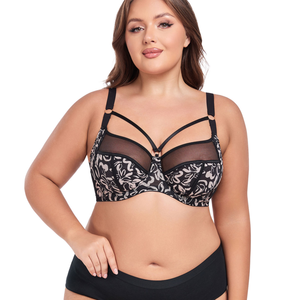 Custom Wholesale Womens <b>Sheer</b> Floral Lace <b>Bra</b> Breathable Unlined Underwire Sexy Intimate Lingerie Bralette Brassiere Outfit Fits - Product Image 1
