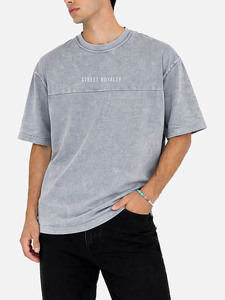 <b>Vintage</b> Washed Oversized T Shirt Men Streetwear Acid Wash Cotton <b>Tee</b> Casual Loose Fit Embroidered <b>Graphic</b> Summer Top - Product Image 5