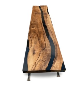 TIMELESS <b>CRAFT</b> Midnight River Live Edge Epoxy Console Table Natural Walnut Wood Handmade Luxury Eco-Friendly Durable Modern - Product Image 5