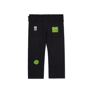 Kimono de BJJ blanc avec logo vert, taille élastique au dos, unisexe, pour bébés et tout-petits, vêtements d'arts martiaux, 100% coton extensible et léger - Product Image 4