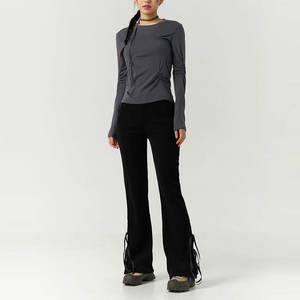 Winter Streetwear Casual Women Flare <b>Trousers</b> Premium Quality Stretchable Reasonable Price Ladies Flared <b>Trousers</b> For Adults - Product Image 1