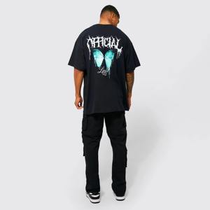 T-shirt personnalisé vintage Hip Hop oversize, coupe courte, épais, à épaules tombantes, vierge, pour hommes, noir - Product Image 4