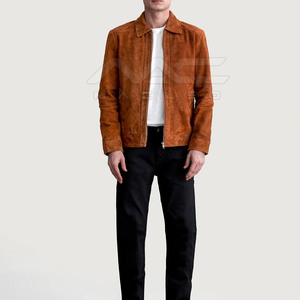 Classic Suede Leather <b>Jacket</b> For <b>Men</b> With Soft Touch Finish Long Sleeves Front Zipper And <b>Smart</b> Casual Modern Appearance - Product Image 5