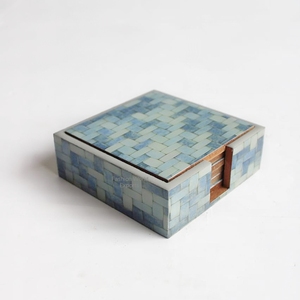 Modern Rustic Decor Classic Enamel Drink <b>Coasters</b> Set Includes Stylish Metal Holder and <b>Heat</b>-Resistant Design - Product Image 1