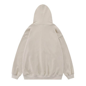 Sudadera con capucha extragrande personalizada con cremallera, unisex, en blanco, para hombre, al por mayor, de forro polar grueso, corta con cremallera - Product Image 2