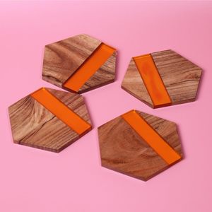 HASAN CRAFT HC-0001 <b>Wooden</b> Country Design Eco-Friendly <b>Tea</b> Coaster <b>Set</b> 300mm Diameter 10mm Thick for Dining Tables Hot Pots - Product Image 4