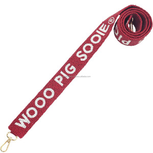 Noles Go Beaded <b>Hook</b> Strap Vintage Custom Maroon Gold Bead Embroidery Portable Purse Shoulder Handle Football Tailgate <b>Game</b> - Product Image 3