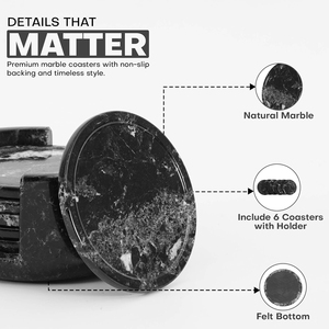 New Modern Big Slab <b>Marble</b> Onyx Drink Coasters Set Black Color Best Quality Luxury Coasters Durable Eco-Friendly Kitchen Use - Product Image 6