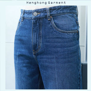 กางเกงยีนส์ทรงตรงผ้าเดนิมสุดหรูสั่งตัดพิเศษ เนื้อผ้าคอตตอนผสมสแปนเด็กซ์ เอวกลาง สไตล์ลำลอง วินเทจ สำหรับผู้ชาย - Product Image 2