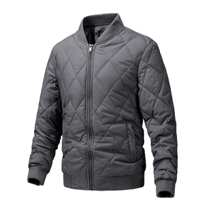 Chaqueta Bomber Acolchada de Diamantes para Hombre al por Mayor, Cuello Acanalado, Ligera, Informal, de Invierno, Abrigo Acolchado Personalizado OEM - Product Image 2