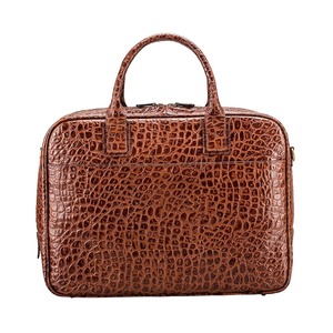 Maletín de Cuero de Alta Calidad con Acabado de Lujo, Diseño de Cocodrilo Marrón, Estilo Vintage, para Portátil - Product Image 6
