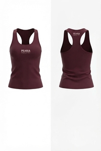Pearia Industry Women's <b>Maroon</b> Racerback Tank <b>Top</b> Scoop Neck Breathable 100% Cotton Knitted Digital Printed Sleeveless Sports - Product Image 4