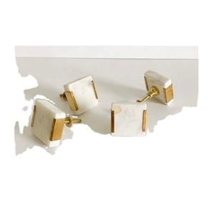 Tout nouveau meuble de chambre à coucher moderne fait à la main en laiton bois marbre pierre poignée de tiroir en alliage de zinc armoire armoire pierre semi-précieuse - Product Image 3