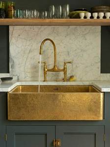 Évier de cuisine polyvalent en laiton, grande capacité, fait main, construction métallique durable pour cuisines modernes - Product Image 3
