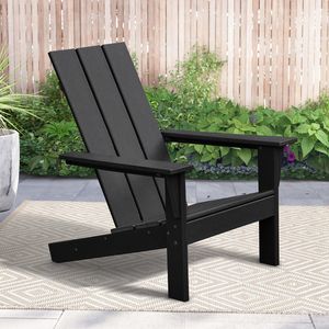 Silla Adirondack Negra de HDPE para Exteriores, Muebles de Resina para Patio y Jardín - Product Image 2