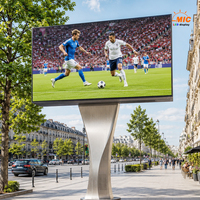Grand écran LED extérieur sur colonne, panneau d'affichage numérique monté sur poteau pour la publicité routière et les médias des places publiques