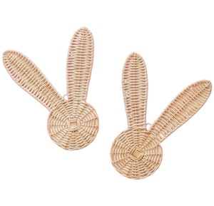Decoración Infantil Boho Natural, Adorno Colgante de Ratán Tejido con Orejas de Conejo, Pieza Decorativa de Fibra Vegetal con Forma de Animal - Product Image 3