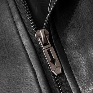 Premium Quality Men's Casual Leather <b>Jackets</b> Solid Stand Collar Zipper Design Leather <b>Jacket</b> Autumn Fashion Moto <b>Biker</b> <b>Jacket</b> - Product Image 6