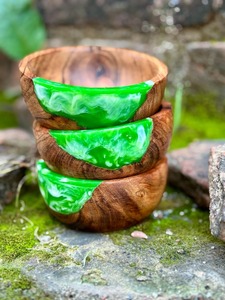 Bol en bois de manguier et résine 100 % écologique, vente en gros, très demandé, pour la maison, les hôtels et les restaurants. - Product Image 3